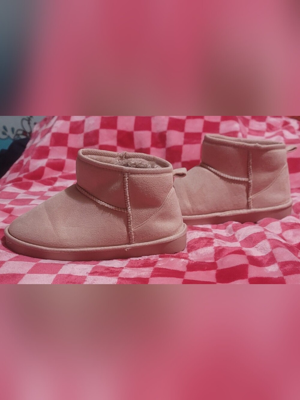 Cozy Ankle Boots in Blush Pink